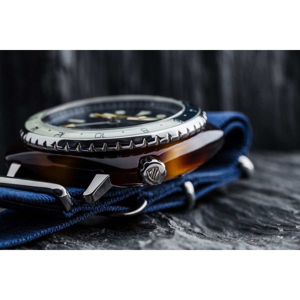 Montre BRISTON clubmaster diver pro gmt homme automatique, bracelet nylon bleu marine - vue 2