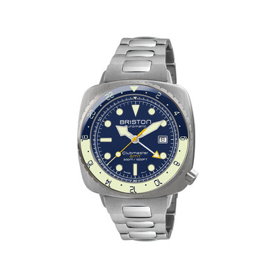 Montre BRISTON clubmaster diver pro gmt homme automatique, bracelet acier inoxydable argent - vue 1