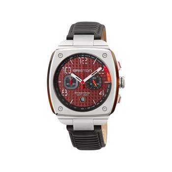 BRISTON streamliner herenhorloge zwart leren band