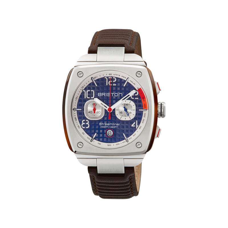 Montre BRISTON streamliner urban gentleman homme bracelet cuir marron foncé - vue 1
