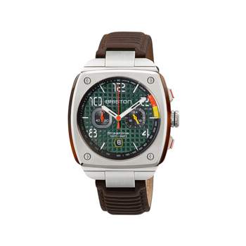 BRISTON streamliner urban herenhorloge donkerbruin leren band