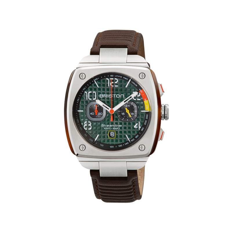 Montre BRISTON streamliner urban gentleman homme bracelet cuir marron foncé - vue 1