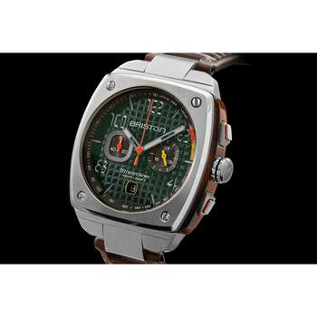 BRISTON streamliner urban herenhorloge donkerbruin leren band