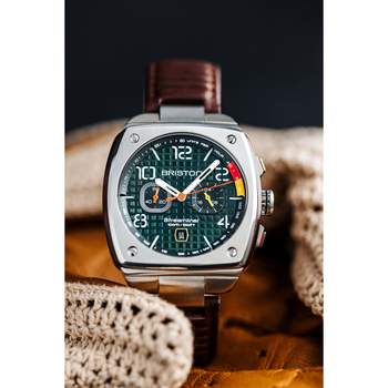 BRISTON streamliner urban herenhorloge donkerbruin leren band