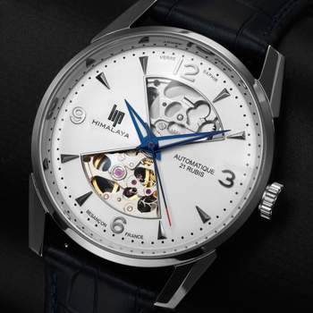 Montre squelette LIP automatique bleue HIMALAYA