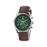 Montre LIP Himalaya chronographe homme cadran vert bracelet cuir marron - vue 1