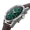 Montre LIP Himalaya chronographe homme cadran vert bracelet cuir marron - vue VD2