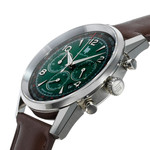 Montre LIP Himalaya chronographe homme cadran vert bracelet cuir marron - vue D2