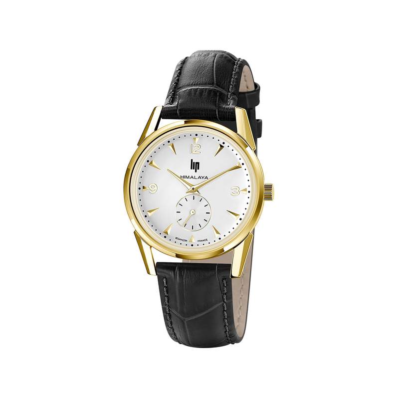 Montre LIP homme analogique, bracelet cuir noir - vue 1