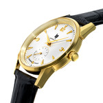 LIP analog men's watch, black leather strap - view D2