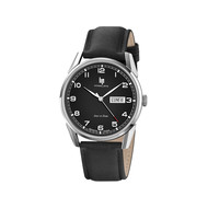 Montre LIP homme analogique, bracelet cuir noir