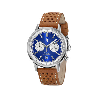 Montre LIP homme analogique, bracelet cuir marron