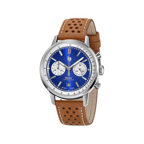 LIP analog men's watch, brown leather strap