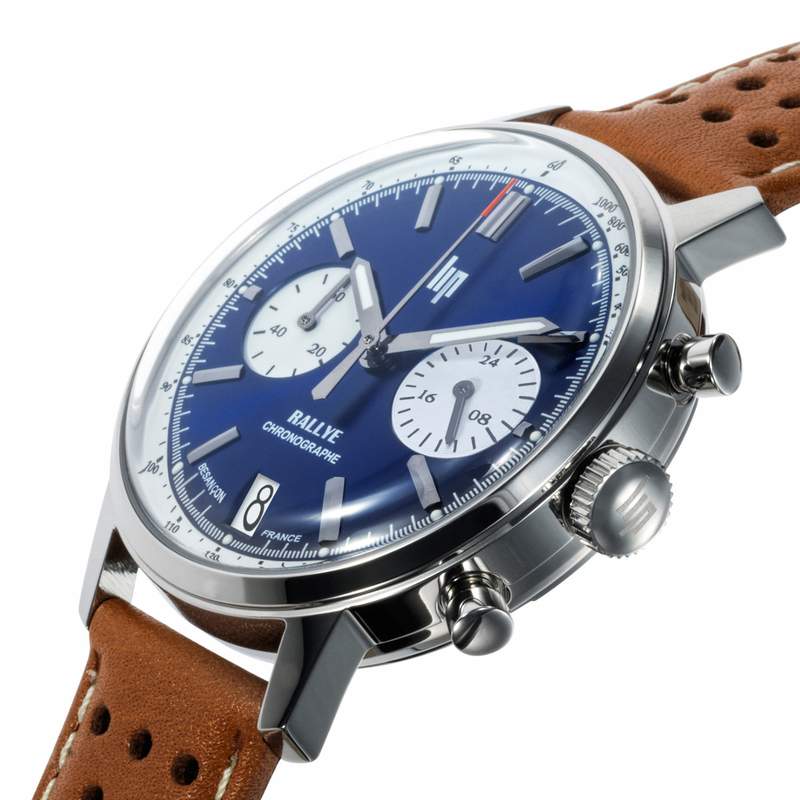 Montre LIP homme analogique, bracelet cuir marron - vue D2