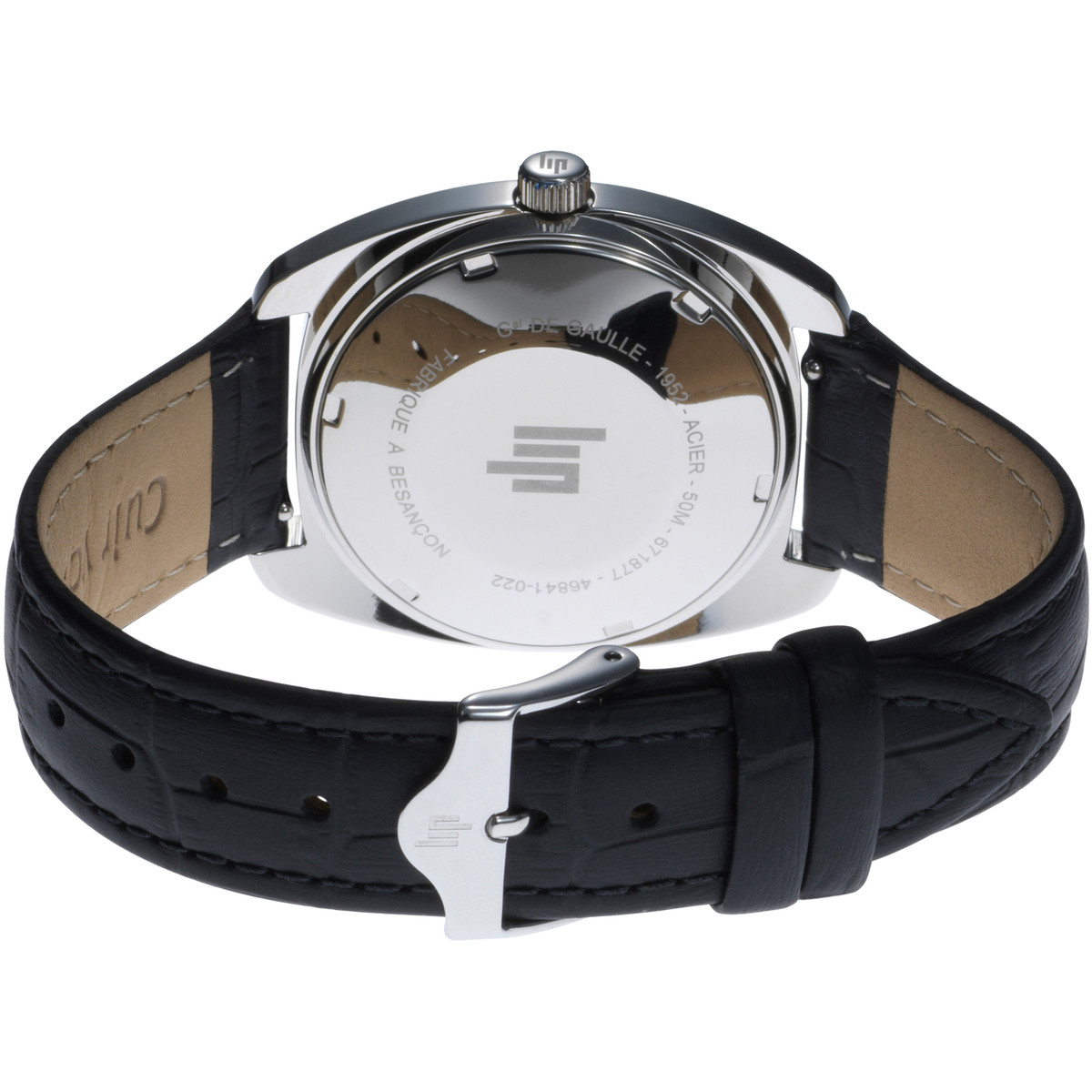 Montre LIP homme analogique, bracelet cuir noir - vue 3