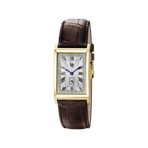 LIP analog men's watch, brown leather strap