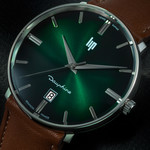 Montre LIP homme analogique, bracelet cuir marron - vue D1