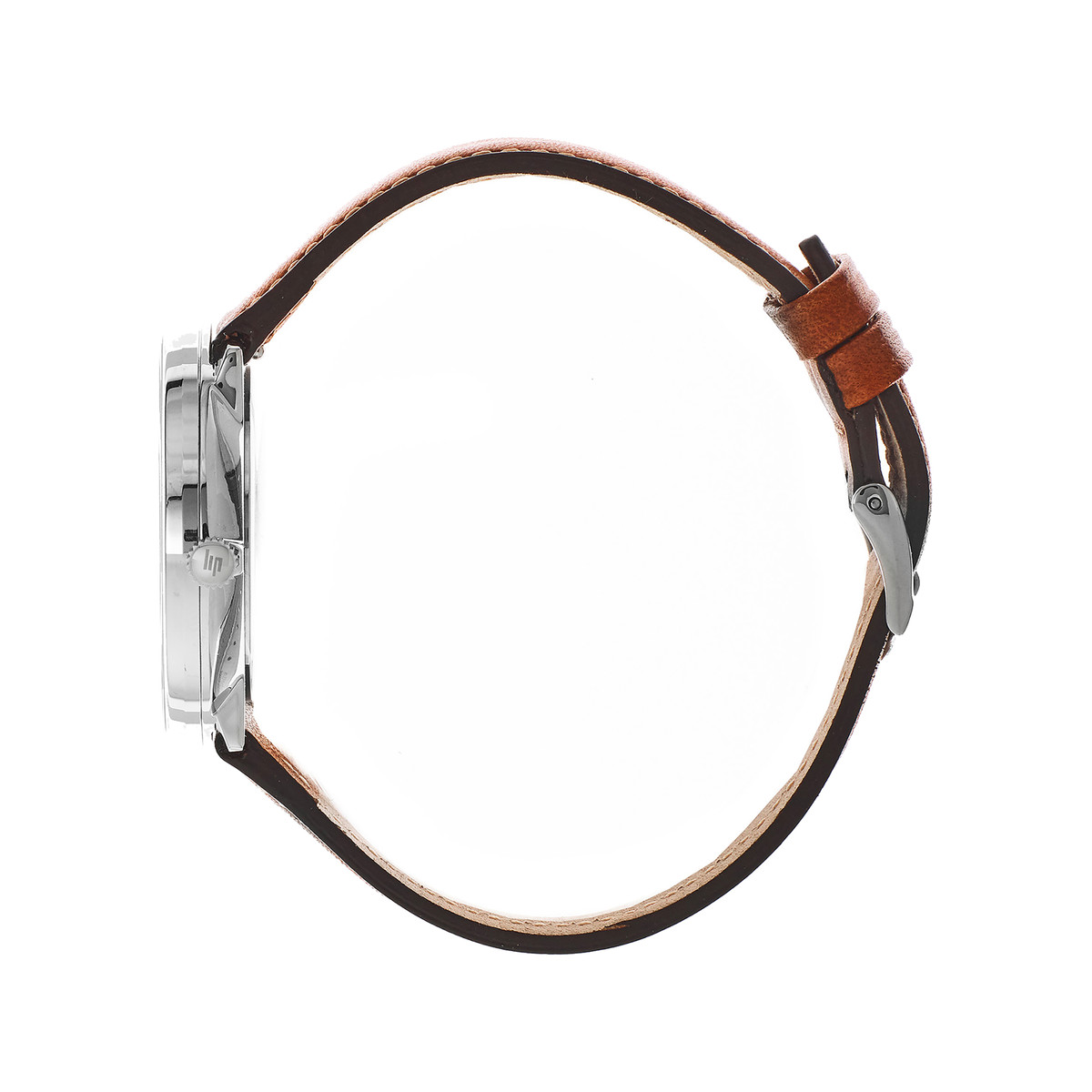 Montre LIP homme analogique, bracelet cuir marron - vue 2