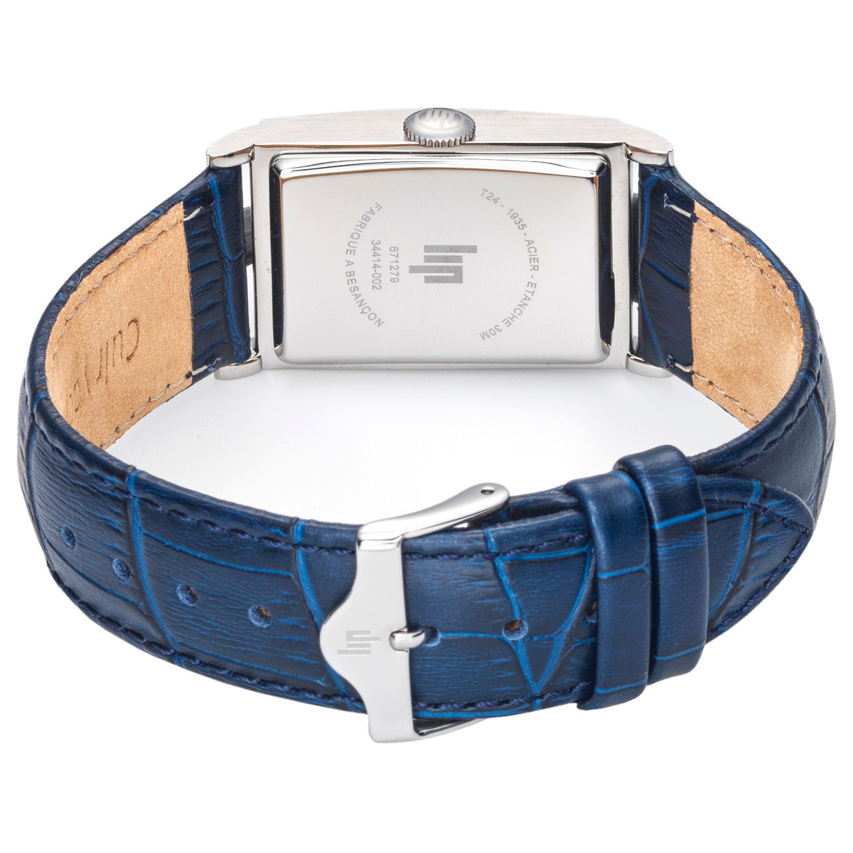 Montre LIP homme analogique, bracelet cuir bleu - vue 3