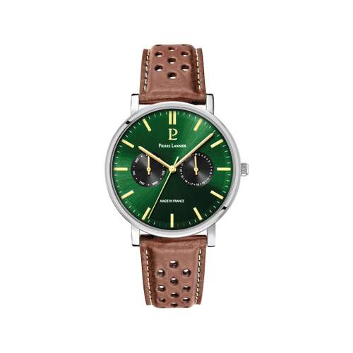 Montre PIERRE LANNIER essential homme bracelet cuir brun