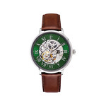 Montre PIERRE LANNIER automatic homme automatique, bracelet cuir brun - vue 1