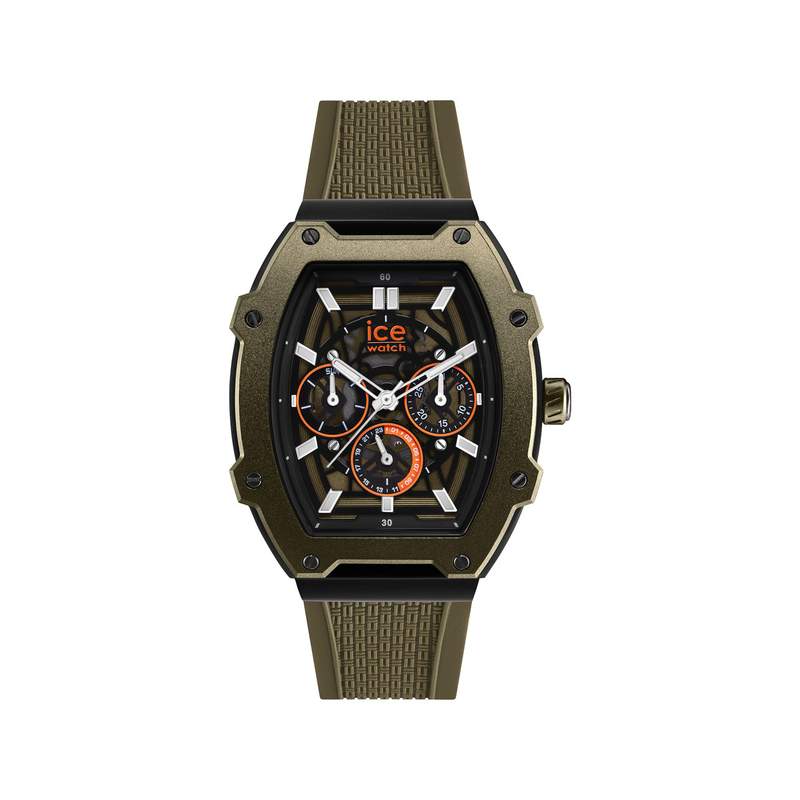 Montre ICE WATCH ice boliday - khaki black homme analogique, bracelet silicone vert - vue 1