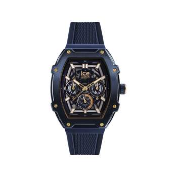 ICE WATCH ice boliday - goud blauw skel analoog herenhorloge, blauwe siliconen band