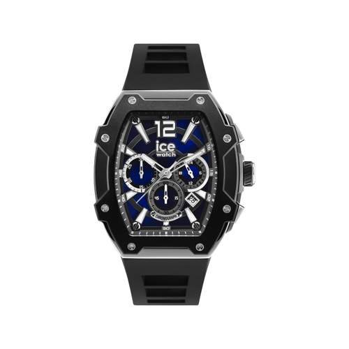 ICE WATCH ice boliday - black blue analog men's watch, black silicone strap