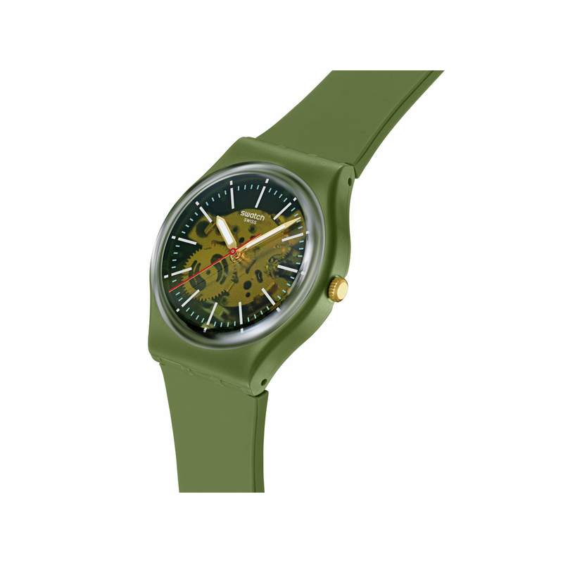 Montre SWATCH essentials homme bracelet matériau biosourcé vert - vue 2