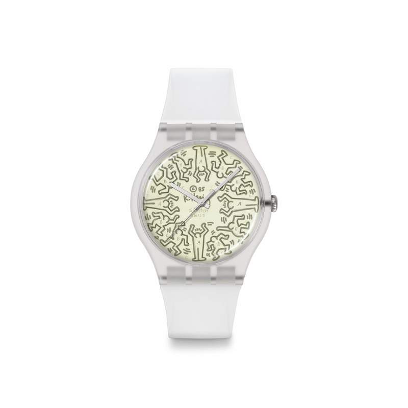 Montre SWATCH break free homme bracelet silicone transparent - vue 1