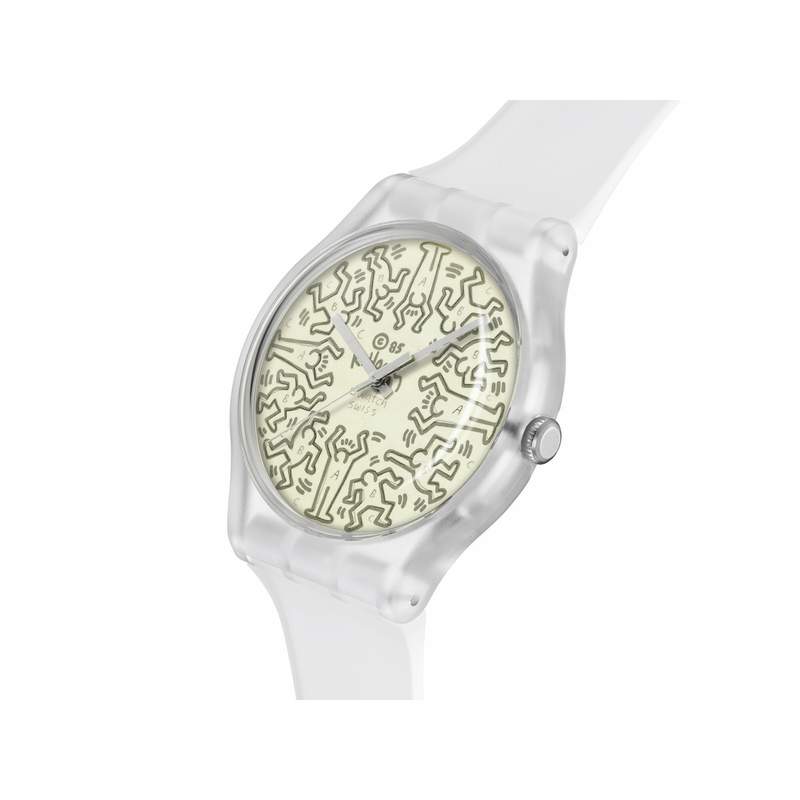 Montre SWATCH break free homme bracelet silicone transparent - vue 2