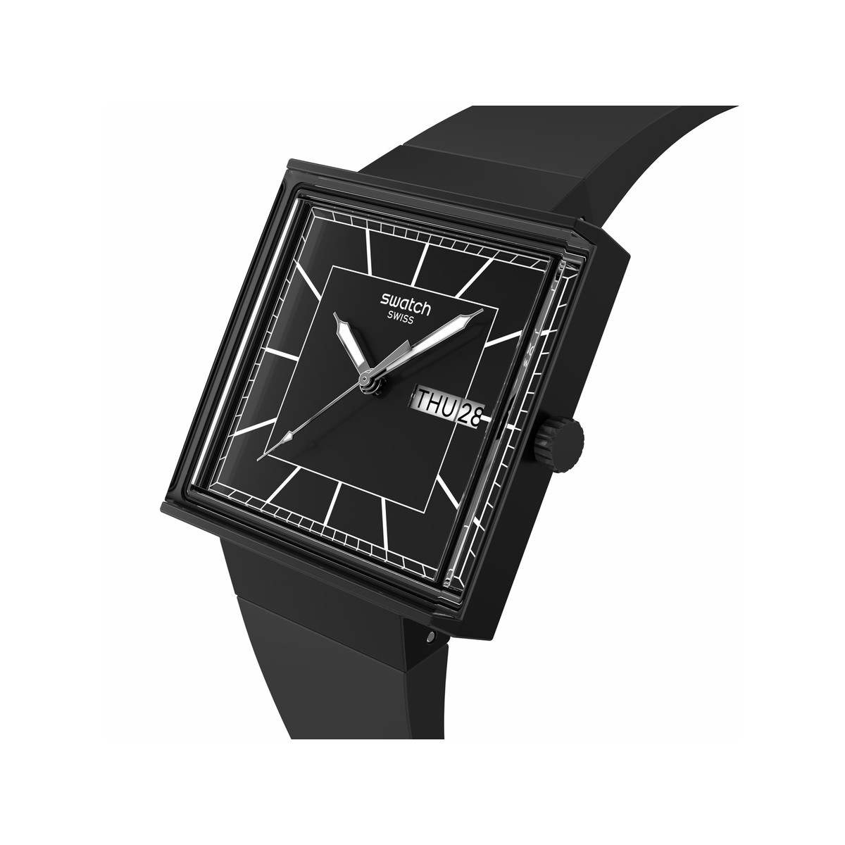 Montre SWATCH essentials homme bracelet matériau biosourcé noir - vue 2