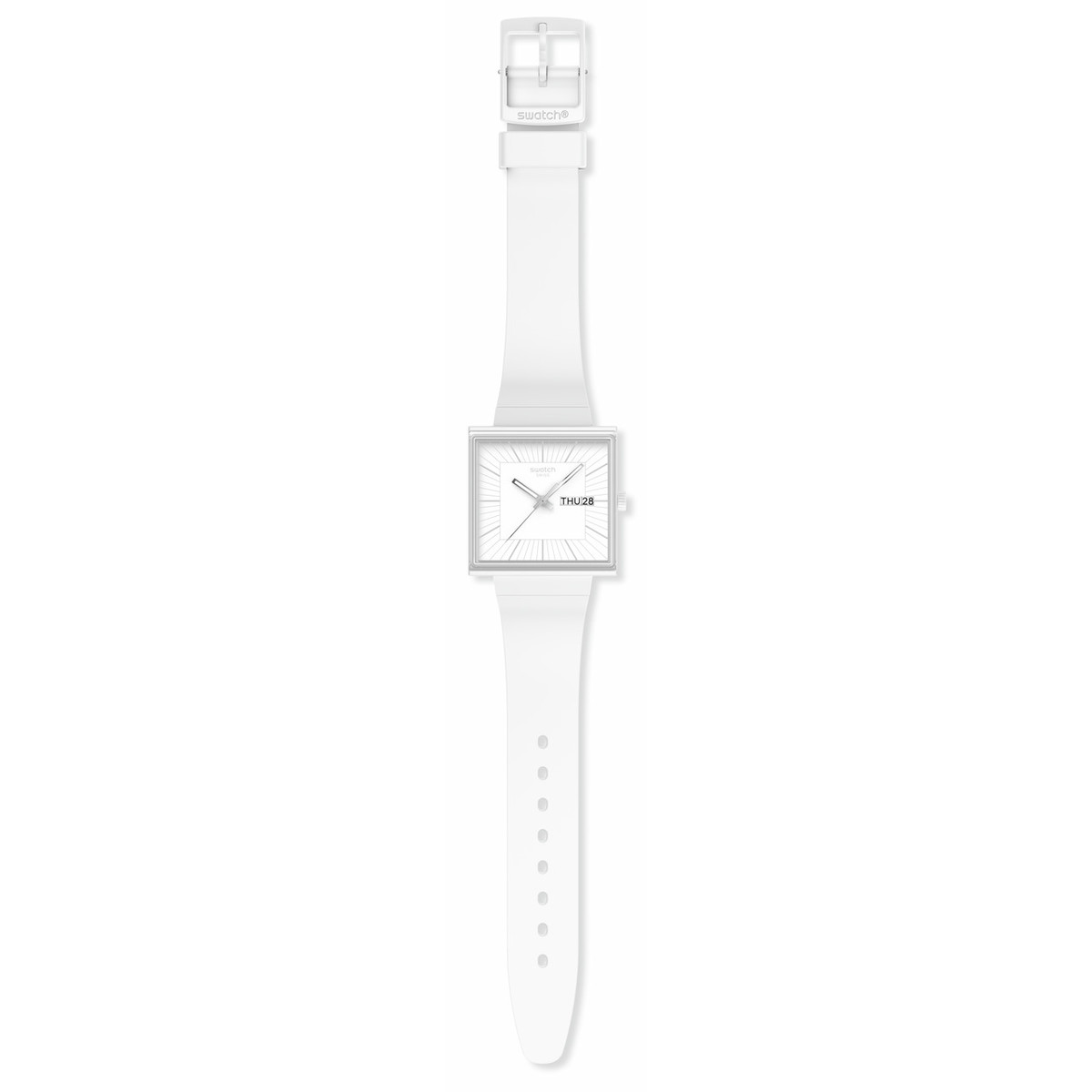 Montre SWATCH essentials homme bracelet silicone blanc - vue D1