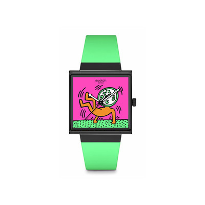 Montre SWATCH break free homme bracelet silicone vert - vue 1