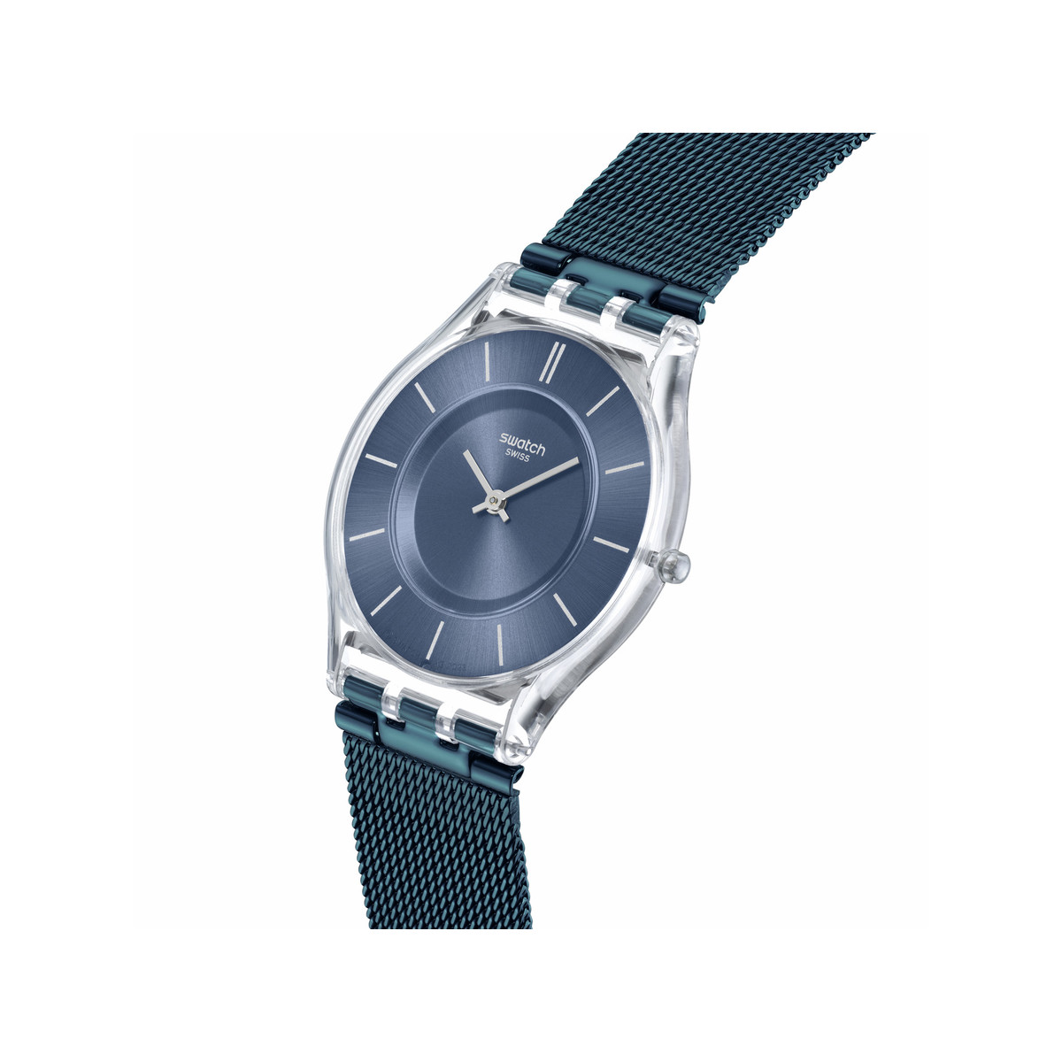 Montre SWATCH essentials homme bracelet acier inoxydable bleu - vue 2