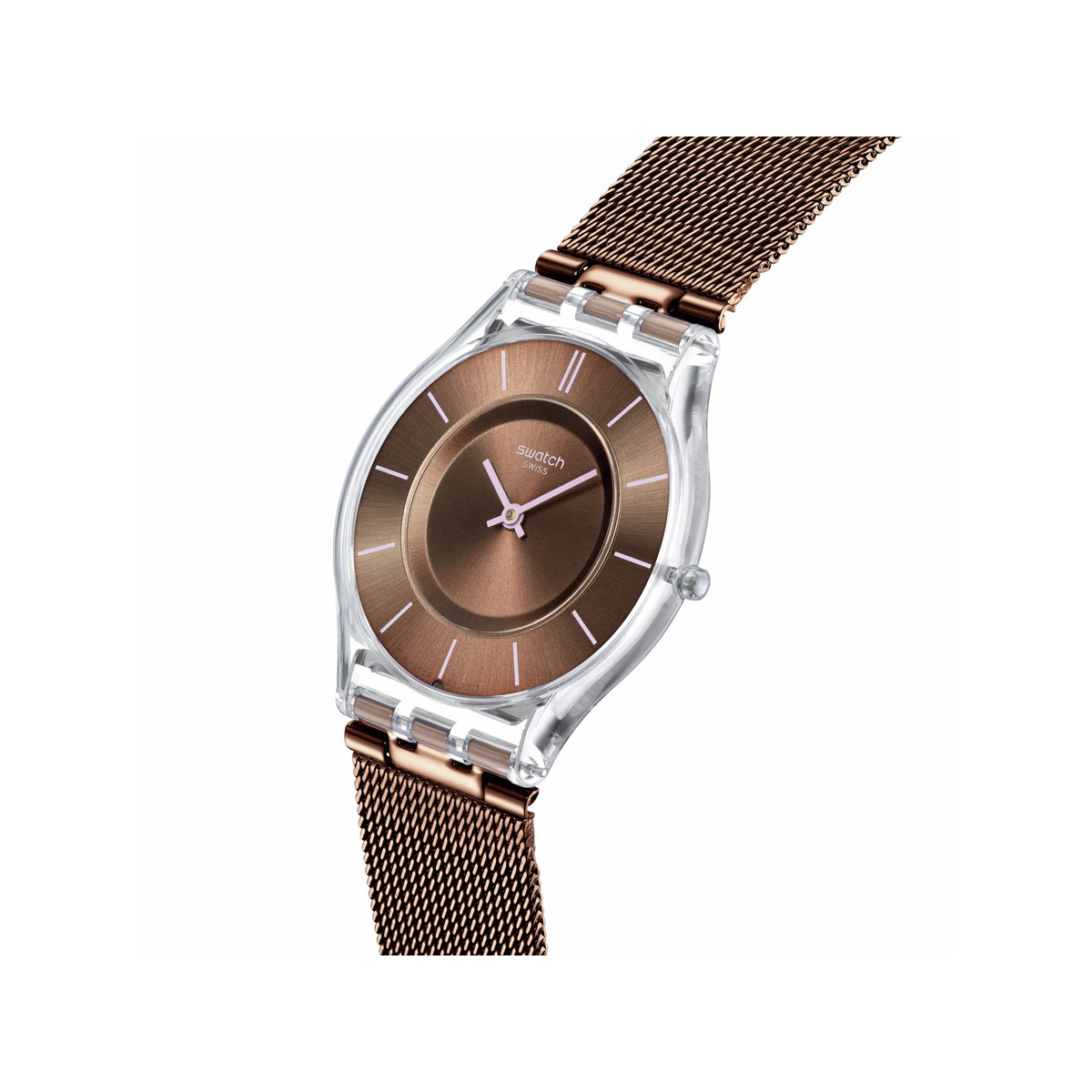 Montre SWATCH essentials homme bracelet acier inoxydable brun - vue 2