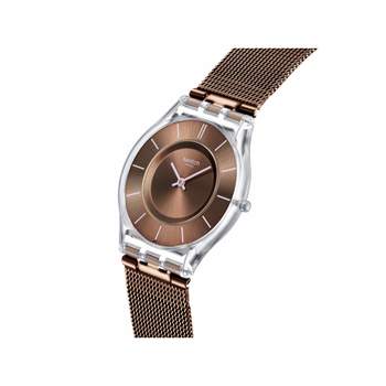 Montre SWATCH essentials homme bracelet acier inoxydable brun