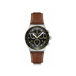 Montre SWATCH holiday collection homme bracelet cuir animal brun - vue 1