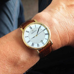 Montre MICHEL HERBELIN classiques homme bracelet cuir - vue porté 1