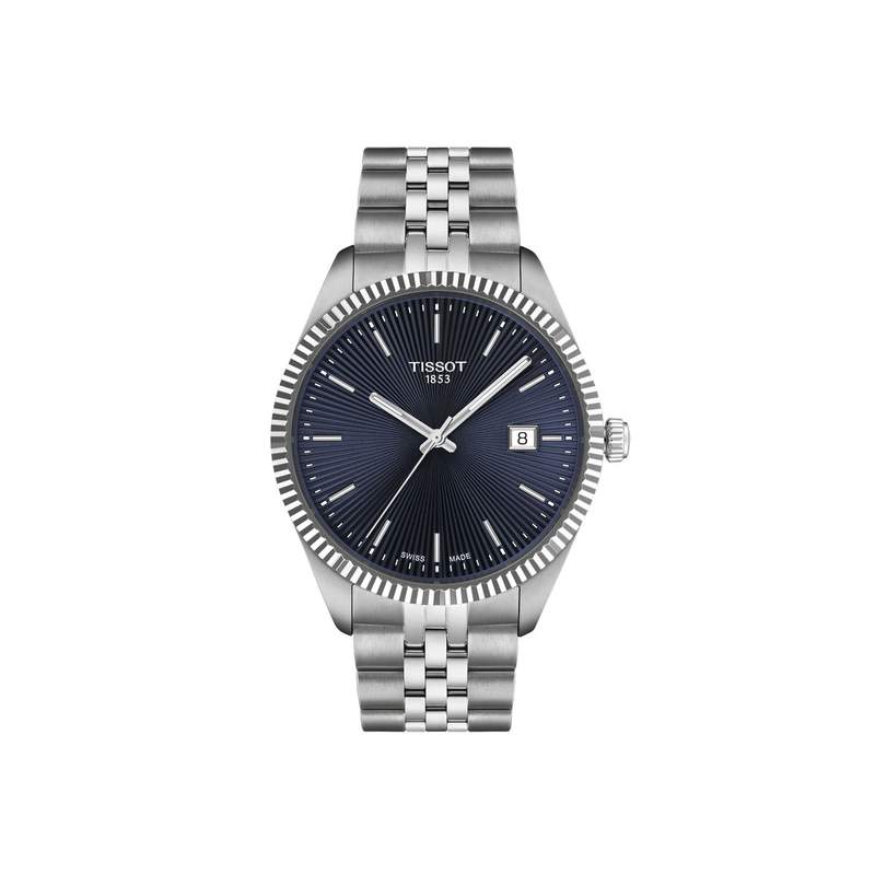 Montre TISSOT T-CLASSIC BALLADE homme cadran bleu bracelet acier inoxydable - vue 1