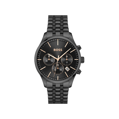 Montre BOSS Avery homme noir bracelet acier noir - vue 1