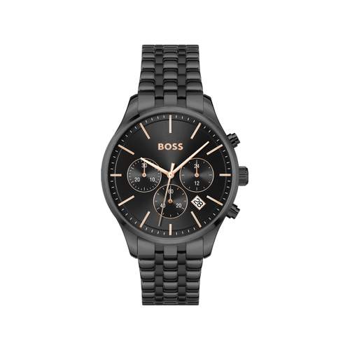 Montre BOSS Avery homme noir bracelet acier noir