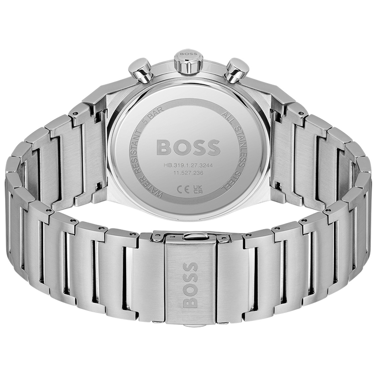 Montre BOSS Candor Chrono homme cadran bleu bracelet acier - vue 3