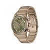 Montre BOSS Candor Chrono homme cadran vert bracelet acier beige - vue V2