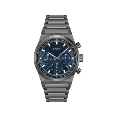 BOSS Candor Chrono men's watch blue dial grey steel bracelet