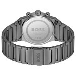 Montre BOSS Candor Chrono homme cadran bleu bracelet acier gris - vue 3