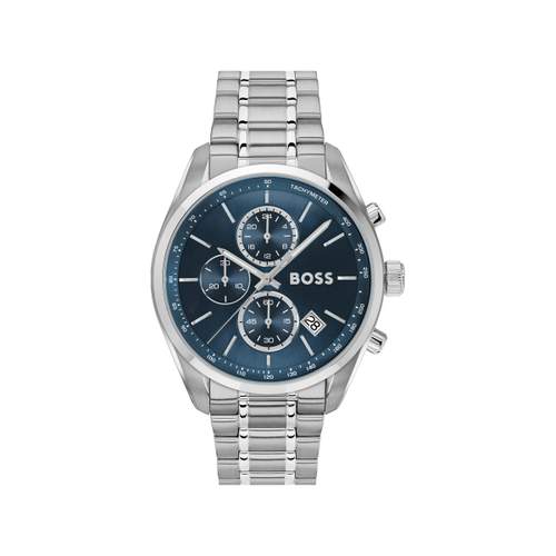 BOSS Grand Prix 44 men's watch blue dial steel bracelet