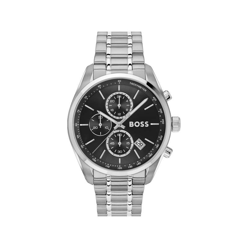 BOSS Grand Prix 44 Men's Watch with Black Dial and Steel Strap - View 1