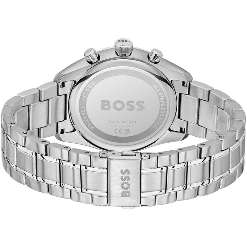 BOSS Grand Prix 44 men's watch black dial steel bracelet - view 3