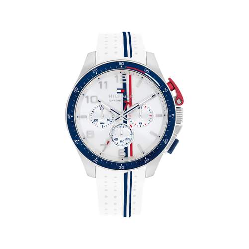 TOMMY HILFIGER Bank herenhorloge wit siliconen band